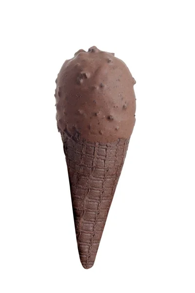 巧克力包冰淇淋蛋卷 — 图库照片