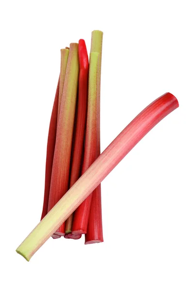 Isolated Fresh Rhubarb Stalks — Stock Photo, Image