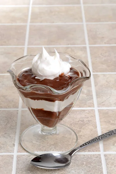 Chocolate Parfait Spoon — Stock Photo, Image