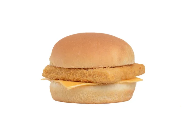 Sándwich Pescado Filete Aislado — Foto de Stock