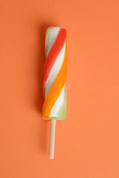 Swirl Popsicle Oranje Papier Achtergrond — Stockfoto