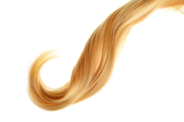 Pedaço Cabelo Louro Encaracolado Isolado — Fotografia de Stock