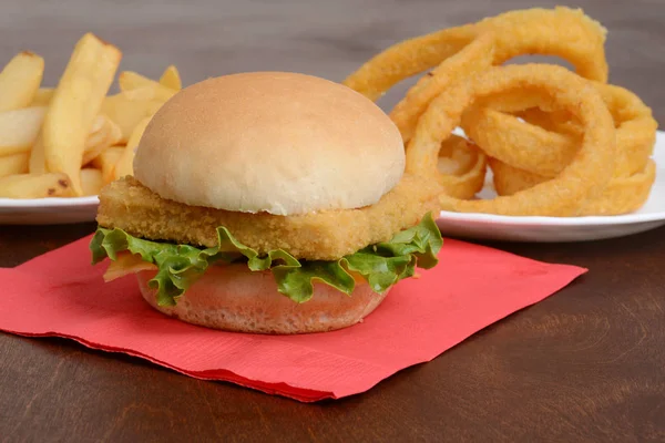 Closeup Fillet Fish Sandwich — Stock Photo, Image