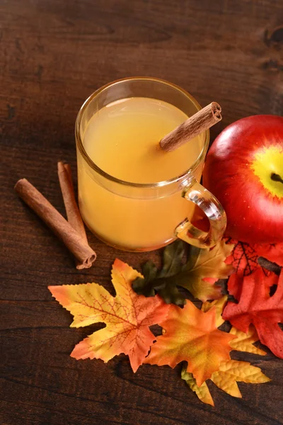 Vue Dessus Cidre Pomme Avec Bâton Cannelle — Photo