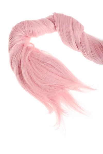 Closeup Twisted Piece Pink Hair — Stock Photo, Image