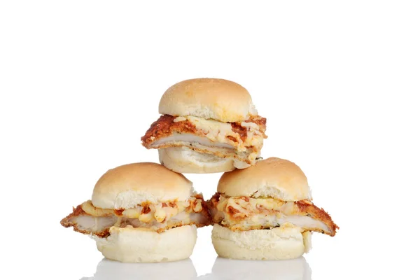 Stapel Van Kip Parmezaan Sliders — Stockfoto