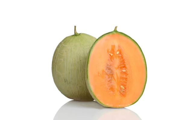 Irisan Hybrid Cantaloupe Honeydew Melon — Stok Foto