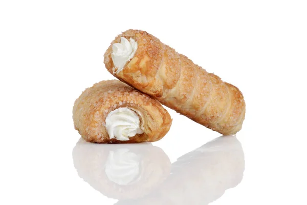 Twee Crème Gevulde Cannoli — Stockfoto