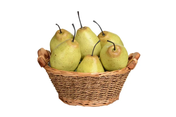 Isolated Basket Pears — Stock Photo, Image