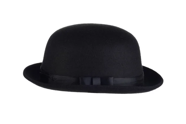 Men Isolated Bowler Black Hat — 스톡 사진