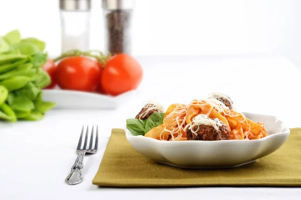 Ciotola Spaghetti Polpette — Foto Stock