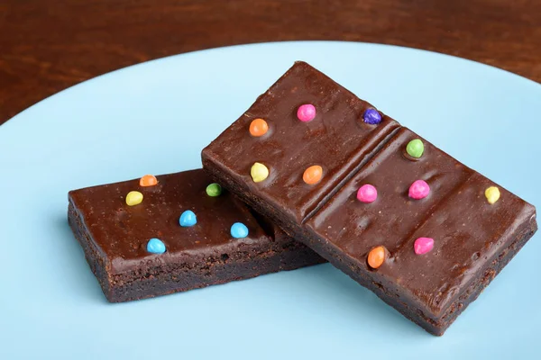 Closeup Čokoládové Fudge Brownies Candy — Stock fotografie