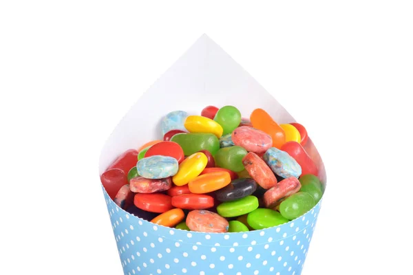Isolated Mixed Candy Paper Cone — Stock Photo, Image