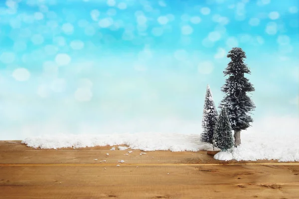 有云杉和松树的圣诞节背景 — 图库照片
