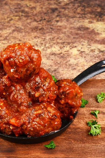 Meatballs Tomato Sauce Parsley — Stock Photo, Image