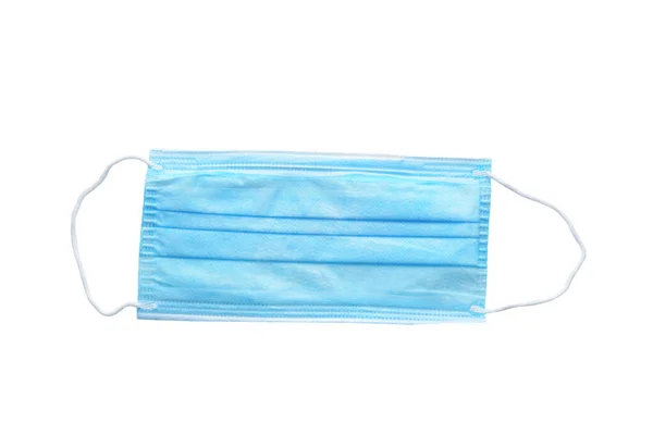 Geïsoleerd Blauw Medisch Gezichtsmasker Met Oorlussen — Stockfoto