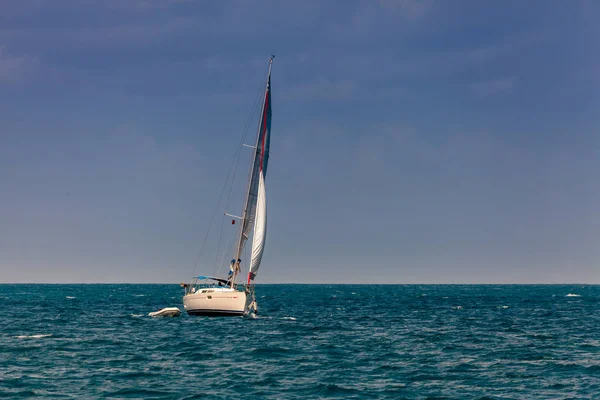 Sailboat Bright Sunny Day Open Sea British Virgin Islands — Stock Photo, Image