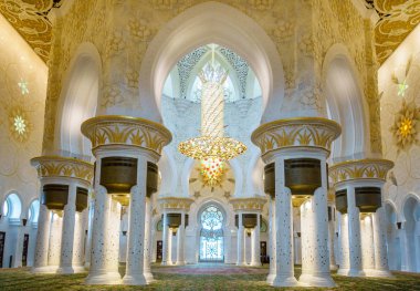 İç odalar Şeyh Zayed Ulu Camii Abu Dabi, Birleşik Arap Emirlikleri