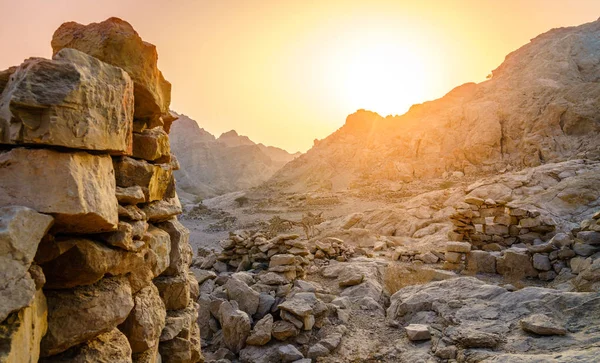 Rovine Antico Villaggio Sulle Montagne Ras Khaimah Emirati Arabi Uniti — Foto Stock