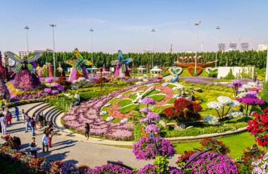 Dubai, Birleşik Arap Emirlikleri - 12 Aralık 2016: Mucize Bahçe bir ana turistik merkezlere.