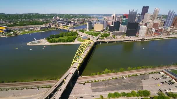 Pittsburgh Şehir Havadan Görünümü Görüntüleri — Stok video