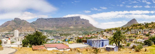 Cape Town Masa Dağı Aslanlar Kafa Dağ Ile Panoramik Görünüm — Stok fotoğraf