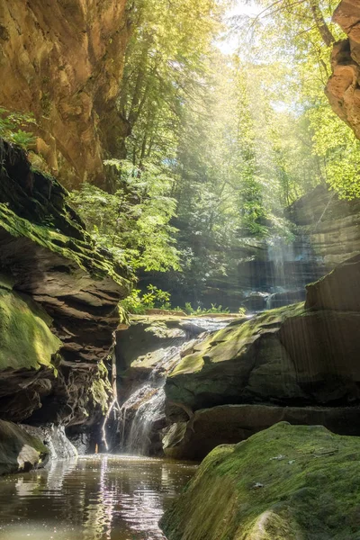 Malebný Vodopád Jezera Grayson Kentucky — Stock fotografie