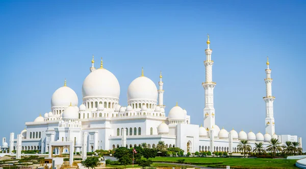 Nézd Sheikh Zayed Nagy Mecset Abu Dhabi Egyesült Arab Emírségek — Stock Fotó