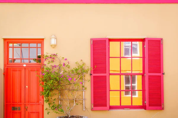 Detalles Fachada Casa Área Kaap Ciudad Del Cabo Sudáfrica —  Fotos de Stock