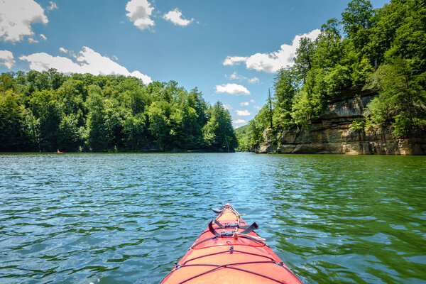 Scenic view of Grayson Lake in Kentucky from a kayak