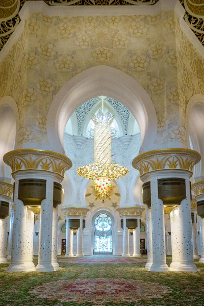 Inre Rum Schejk Zayed Moskén Abu Dhabi Förenade Arabemiraten — Stockfoto
