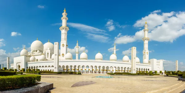 Vista Panorámica Gran Mezquita Sheikh Zayed Abu Dhabi Emiratos Árabes — Foto de Stock