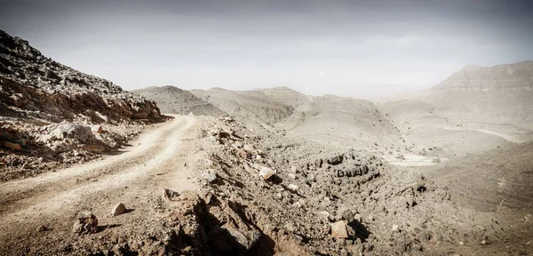 Camino Tierra Las Montañas Hajar Ras Khaimah Emiratos Árabes Unidos — Foto de Stock