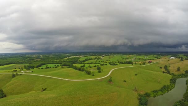 Vista Del Tempo Tempestoso Sulla Campagna Del Kentucky Centrale — Video Stock