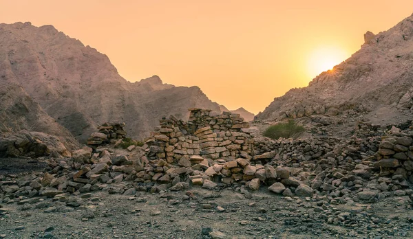 Rovine Antico Villaggio Sulle Montagne Ras Khaimah Emirati Arabi Uniti — Foto Stock