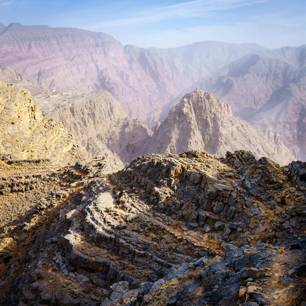 Paysage Aride Des Montagnes Hajar Ras Khaimah Eau — Photo