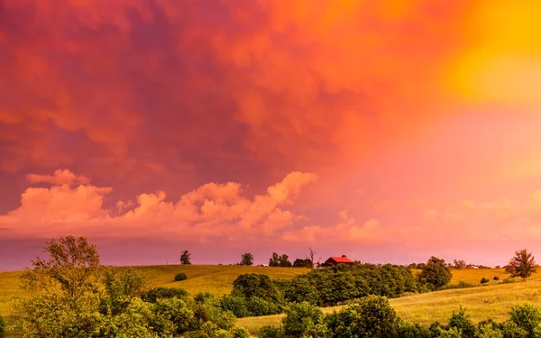 Vista Panorâmica Campo Cental Kentucky Após Tempestade — Fotografia de Stock