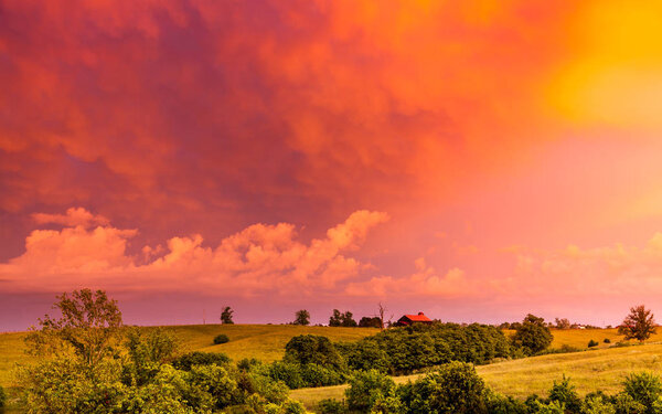 Scenic view of Cental Kentucky countryside after storm