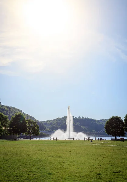 Vista Panorâmica Fonte Point State Park Pittsburgh Pensilvânia — Fotografia de Stock