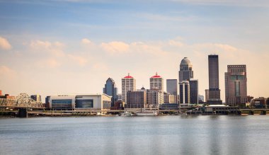 View of Louisville, Kentucky skyline from the Ohio River clipart