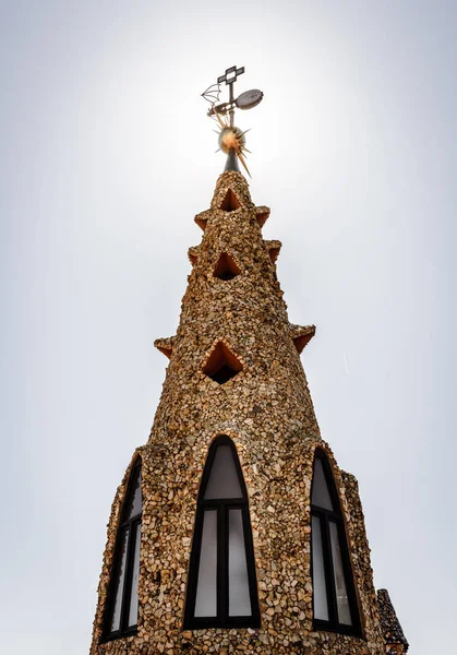 Barcelona Spain April 21St 2017 Tower Roof Palau Guell Designed — Stock Photo, Image