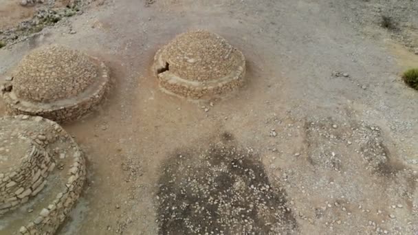 Aerial View Ancient Beehive Tombs Ain Uae — Stock Video