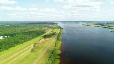 Havadan görünümü güzel Volga Nehri, Rusya Federasyonu