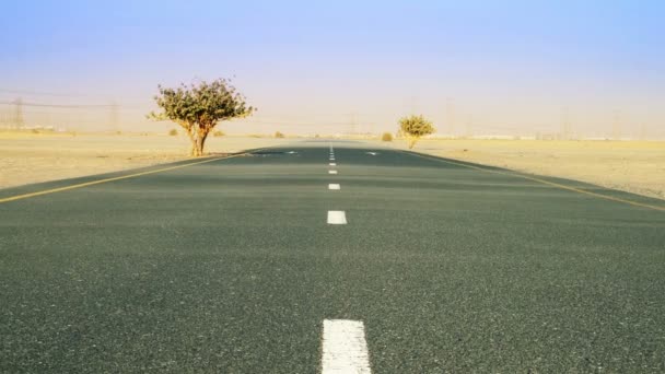 Vista Panoramica Della Strada Desertica Abbandonata — Video Stock