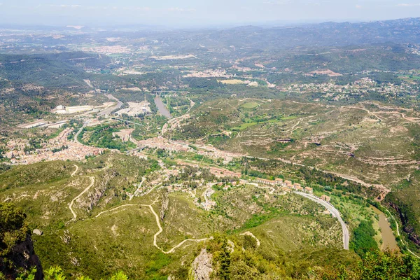 Vista Panorámica Desde Montaña Montserrat Cataluña España — Foto de Stock
