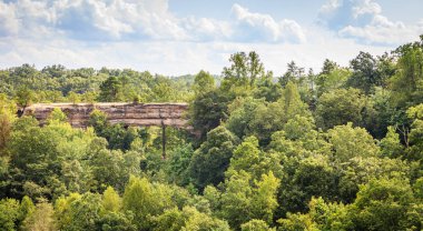 Natural Bridge rock formation in Red River Gorge Geological Area in Kentucky clipart