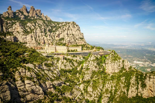Mosteiro Santa Maria Montserrat Montanha Montserrat Catalunha Espanha — Fotografia de Stock