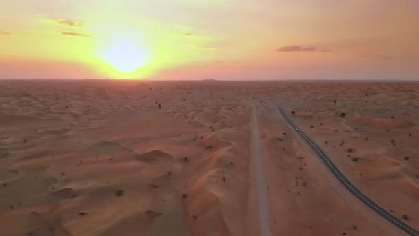 Coucher Soleil Sur Désert Moyen Orient — Video