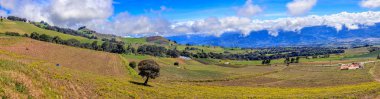 Panoramic view of rural landscape of Cartago Provice in Costa Rica clipart