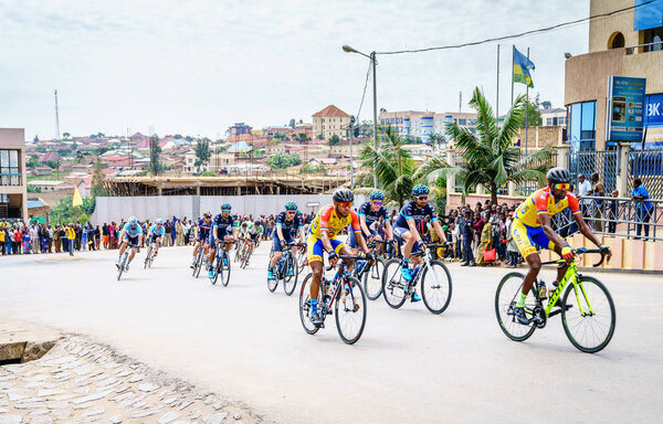 Муханга, Руанда, 26 февраля 2019 года: Третий этап велогонки Дю Руанда в городе Муханга, Руанда
